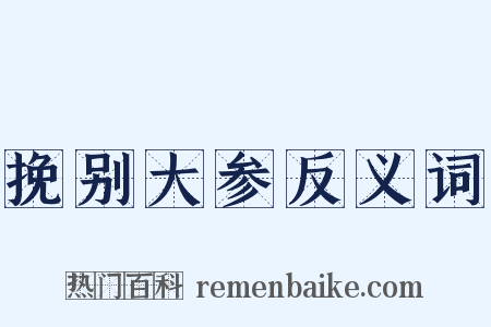 挽别大参反义词是什么意思的图片